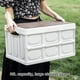 thumbnail image 3 of Greeniant Caja de almacenamiento plegable, organizador de camiones de plástico de 30L, portátil, grueso, para senderismo, pesca, contenedor de viaje con Mochilas de mochilero Blanco Greeniant OD022507-01B, 3 of 6