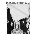 thumbnail image 2 of Psychic Soft Flannel Fleece Blanket, Vintage Style Cartoon Monotone Layout Fortune Teller and Crescent Moon, Cozy Plush for Indoor and Outdoor Use, 50" x 70", Charcoal Grey and White, by Ambesonne, 2 of 5
