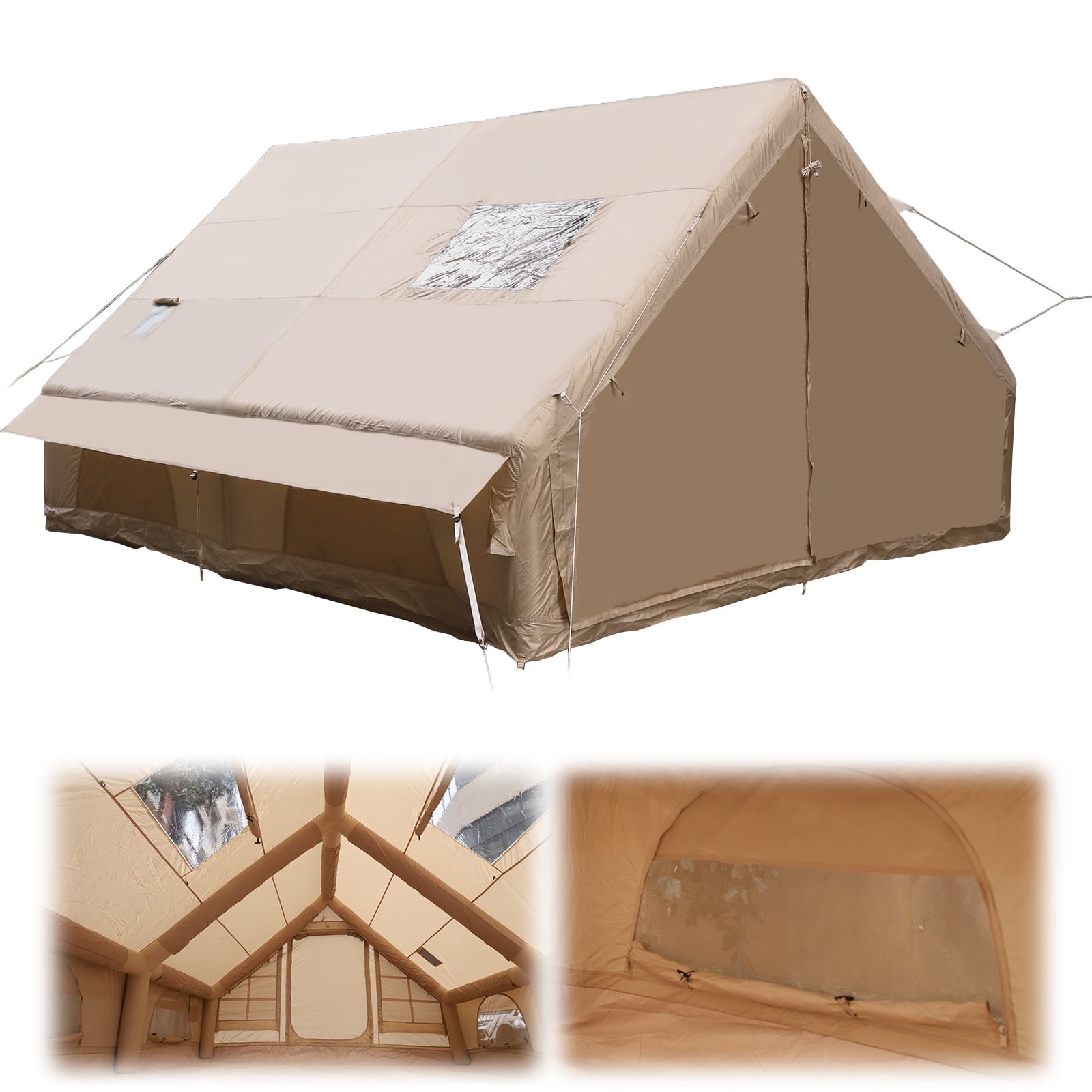 Btidfty Inflatable Camping Tents with Mesh Windows & Pump Easy Setup 420D Glamping House