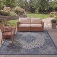 thumbnail image 4 of SAFAVIEH Courtyard Kebo Medallion Indoor/Outdoor Area Rug, Blue/Grey, 6'7" x 9'6", 4 of 10