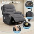 thumbnail image 4 of Oversized Recliner Chair for Living Room - Manual Rocking & 360° Swivel Glider - Massage & Heat - Cup Holder - Comfortable Accent Lounge Chair for Adults, Nursery, Bedroom, 4 of 15