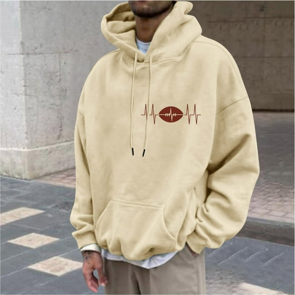 POROPL Mens Hoodies Under $10 Fashion Long Sleeve Sweatshirt with Pockets Casual Print Pullover Tops