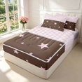 thumbnail image 2 of Manfei Classic Plaid Zipper Twin Comforter Sets with Fitted Sheet and 2 Pillowcases,Lovely Stars Zipper Bedding Set,Pink,Pink Reversible,4pcs, 2 of 8