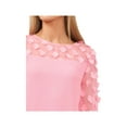 thumbnail image 3 of CECE Womens Pink Sheer Lined Keyhole Back Darted 3/4 Sleeve Round Neck Above The Knee Shift Dress M, 3 of 4