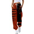 thumbnail image 2 of Red Women’s Comfy Pajama Pants with Pockets Elastic High-Rise Waist for Sleep, Lounging, Or Parties. 3XL, 2 of 6