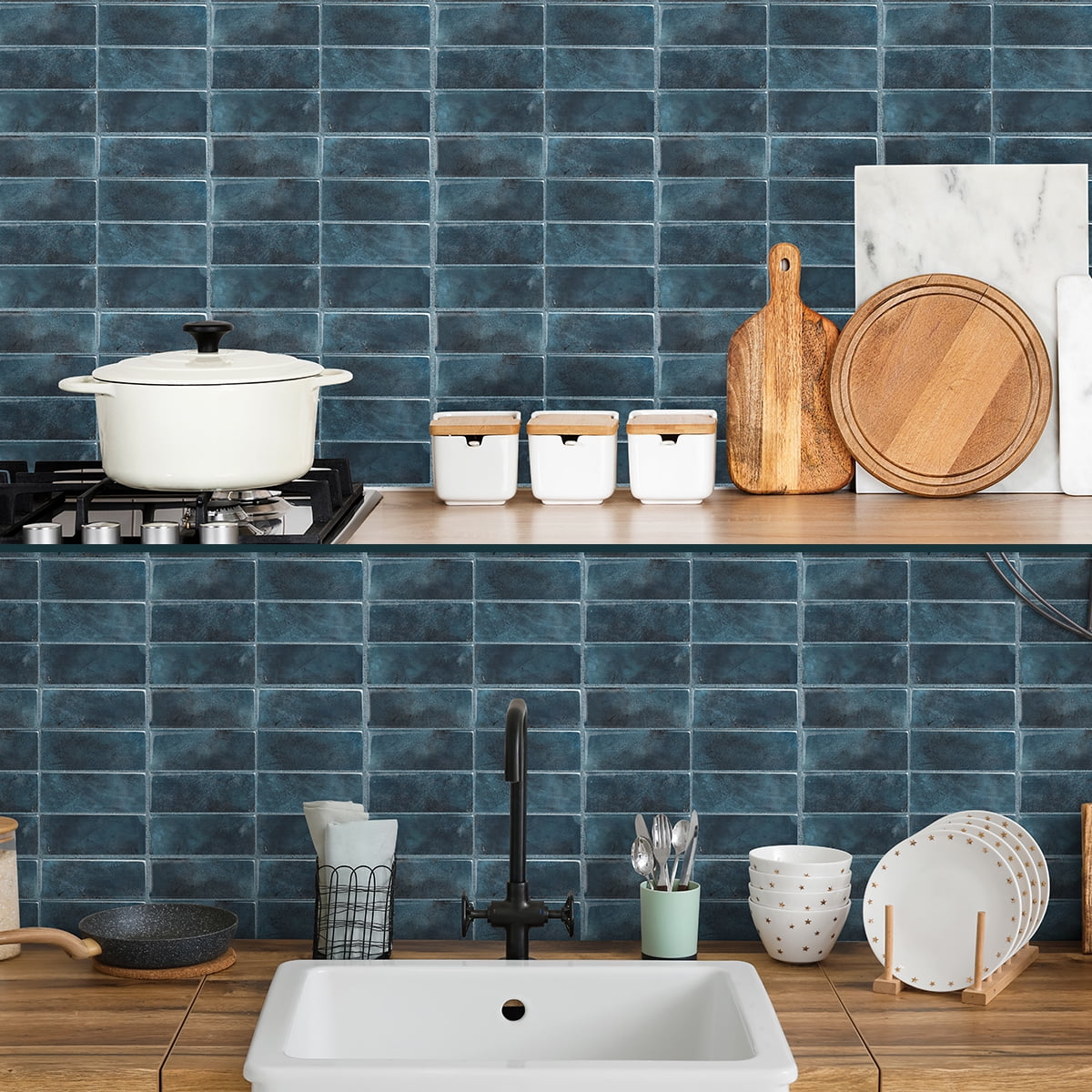 Peel and Stick Backsplash 3D Wall Tiles,Self-Adhesive,Oil Proof,Waterproof, Removable Wall Panels for Kitchen & Bathroom,Modern Design, Easy Install (10.7ft，12x9 inch,14 Pack)