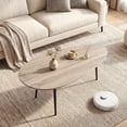 thumbnail image 2 of Costway Oval Coffee Table, Mid Century Center Table with Sturdy Metal Construction for Home Gray, 2 of 10