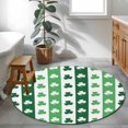 thumbnail image 4 of Area Rug 36in, Green White Shamrock Stripe Floor Carpet Living Room Rug, St. Patrick Trileaf Grass Line Non-Slip Welcome Mat Indoor Rugs for Bedroom Dining Room, 4 of 9