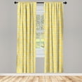 thumbnail image 2 of Ambesonne Yellow Chevron 4-Panel Curtains, Ikat Style Tile, 56"x63", Marigold Pale Blue White, 2 of 4