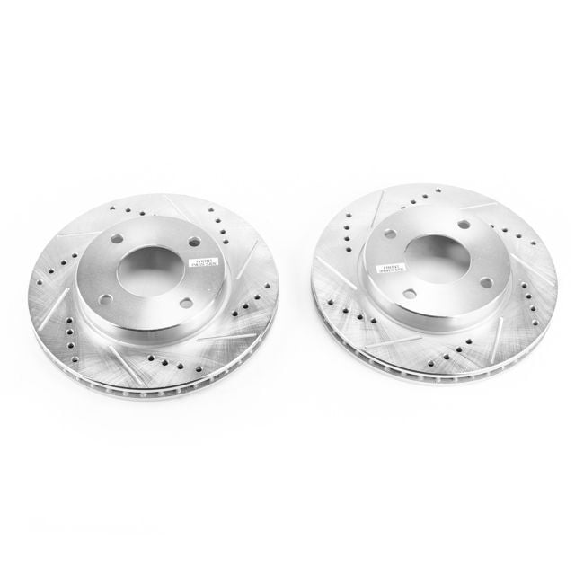 Power Stop Front Pair of Drilled and Slotted Brake Rotors JBR1387XPR