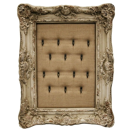 Urban Designs Savannah Weathered Wooden Hanging Frame Jewelry Holder - Beige