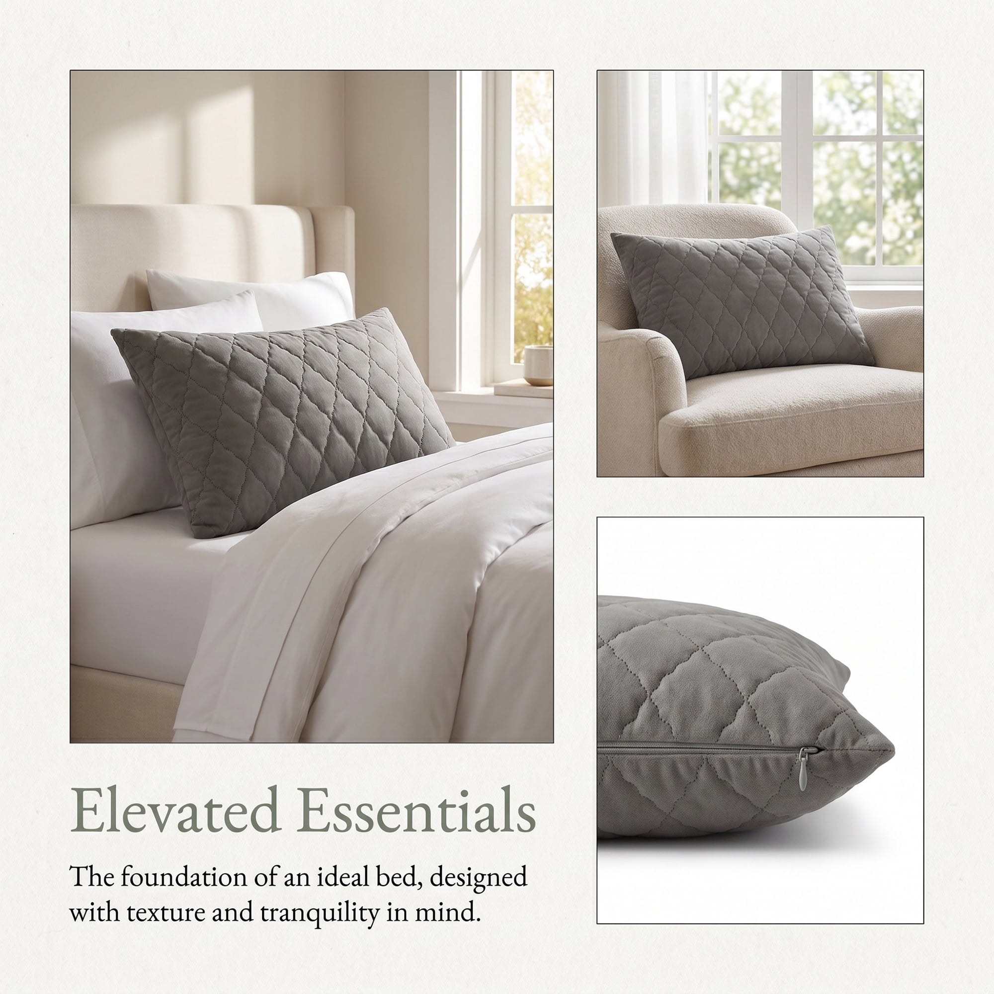 Unique Bargains Breathable Hypoallergenic Envelope Pillow Protectors Jumbo Dark Gray 20" x 28"