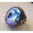 thumbnail image 3 of Abalone Shell Heavy Ring, Natural Abalone Shell, Birthstone Abalone Shell, Silver Jewelry, 925 Silver Ring, Birthday Gift, Heavy Mens Ring, Gemstone, Mans Designer Ring, Christmas, Mens Signet Ring, 3 of 6