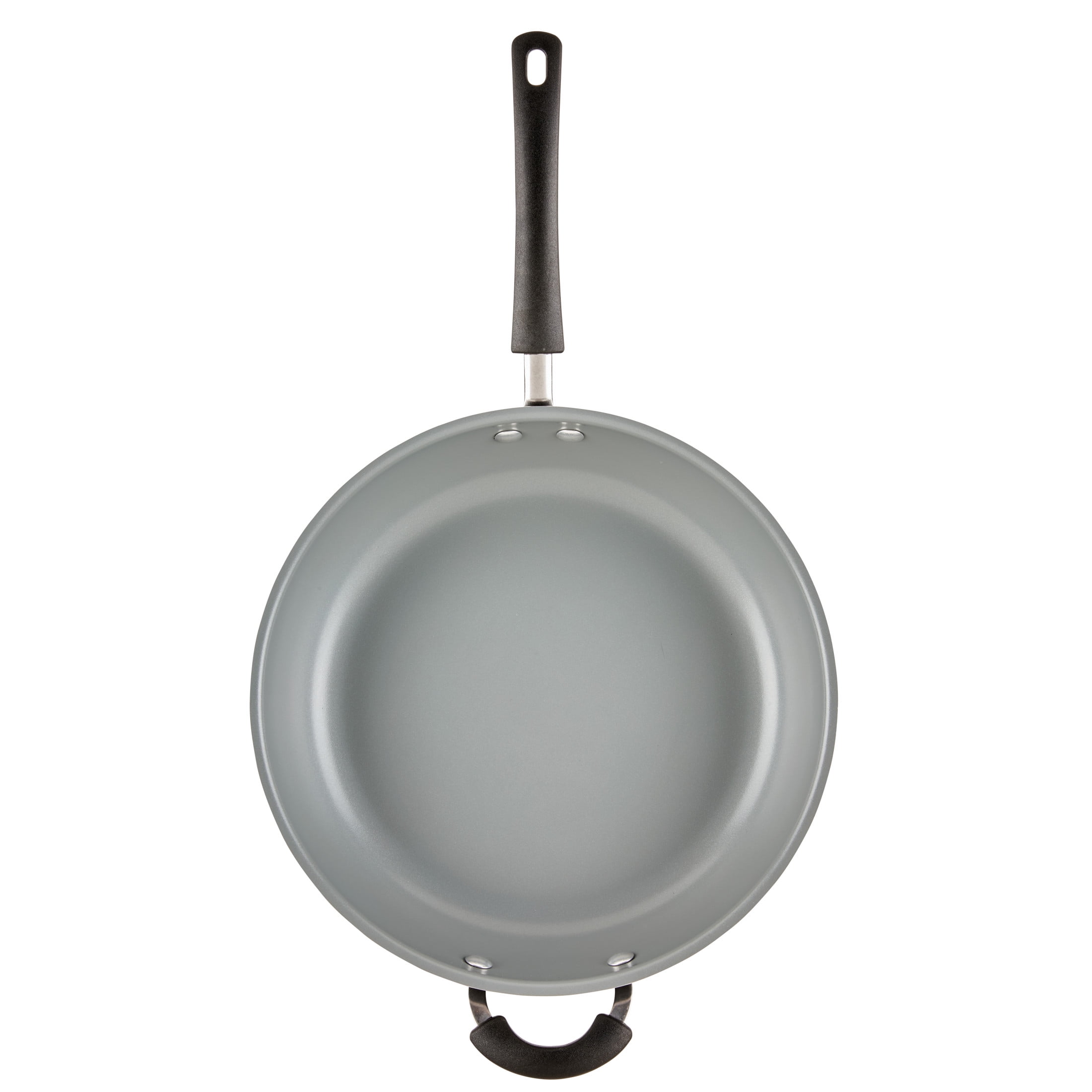 Farberware Easy Clean Pro 12.5 Inch Ceramic Nonstick Frying Pan / Skillet with Helper Handle, Dishwasher Safe, Black