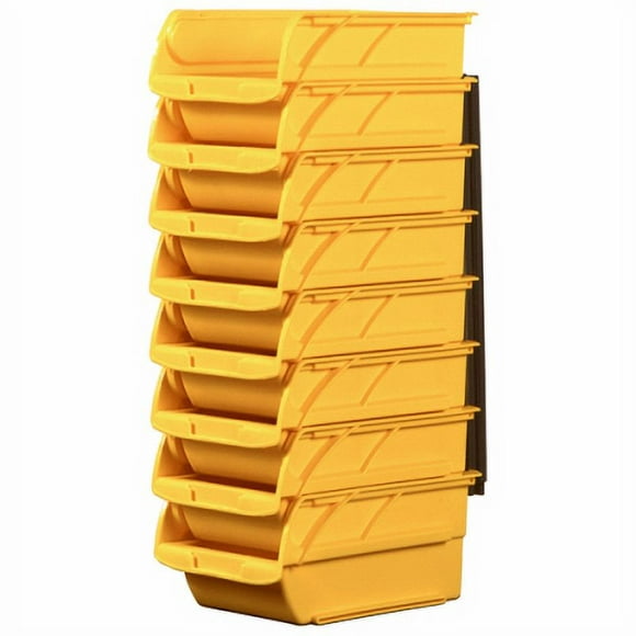 8 Pack #2 Yellow Storage Bin High Impact Polypropylene Constructi, Each