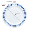thumbnail image 3 of Smarty 10.25" White w/ Blue & Silver Royal Rim Plastic Dinner Plates 120ct, 3 of 7