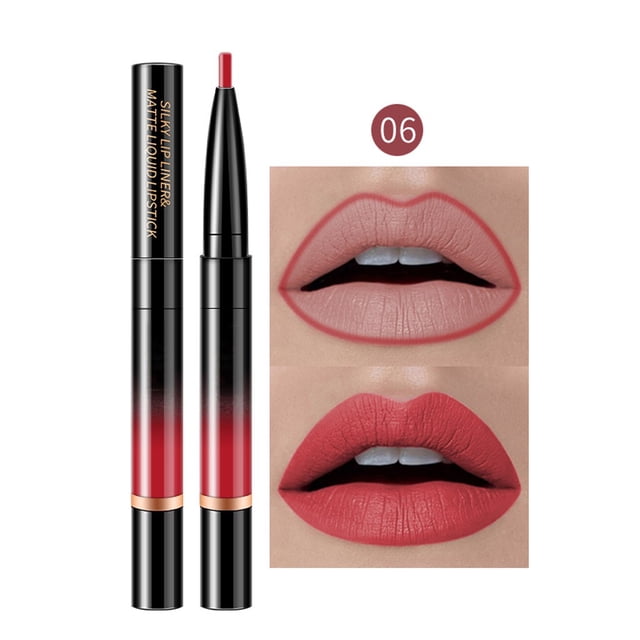 Double End Lasting Lipliner Waterproof Lip Liner Stick Pencil 16 Color, Color Lipstick