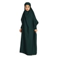 thumbnail image 2 of XXWXYD Toddler Musli𝗆 Dress, Solid Abaya Hijab Long Sleeve Dresses with Bow Tie Skirts for Kids Girls, Modest Comfy Prayer Outfit Eid Fashion, 2 of 4