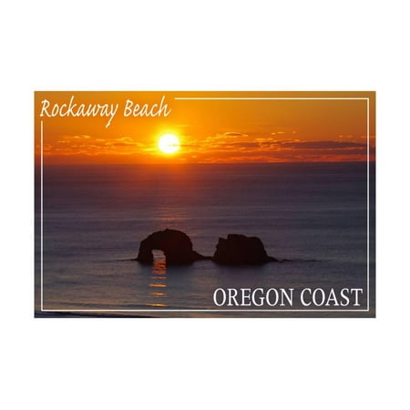 Rockaway Beach Oregon Sunset Print By Lantern Rockaway Beach Oregon Sunset Print By Lantern Press