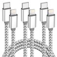 thumbnail image 1 of Cable USB-C a Lightning MenoSupp, paquete de 3, 1,8 m, trenzado, 1 of 8