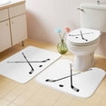 thumbnail image 3 of Ice Hockey Bathroom Rugs Set Winter Sports White Background Non Slip Absorbent Soft Bath Mats 3 Piece Set with Bathroom Rug, U-Shaped Floor Mat, Toilet Seat Cover Large Size, 3 of 9