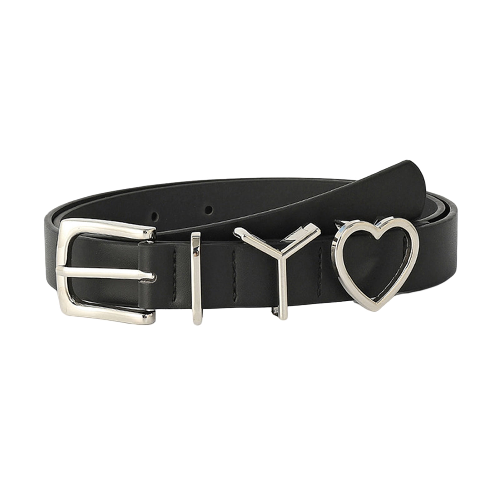 enjoywould Belt Stylish Anti deform Nice looking Women Heart Buckle Faux Leather Belts for Daily Wear Walmart