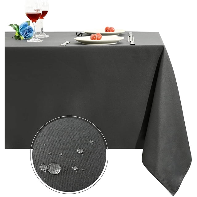 LAICAIW Nappe Rectangulaire 210 G/m2 - Nappe en Microfibre Robuste Résistante à l'Eau, Housse de Table Décorative pour Usage Extérieur et Intérieur (Gris, 52 X 70 Po)