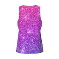 thumbnail image 5 of Easygdp Purple Glitter Men's Tank Top, Sleeveless Muscle T Shirts, Breathable, Quick-Dry, Loose for Gym, Running, Fitness - Small, 5 of 9