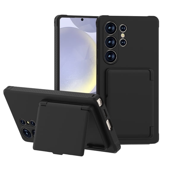 Case For Samsung Galaxy S25/S25 Plus/S25 Ultra, Anti-drop Folding Mirror Card Cover Holder PC Mobile Phone Protective Case