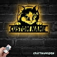 thumbnail image 3 of Craftnamesign Custom Cute Cat Metal Sign LED Light, Cute Kitten Sign, Cat Wall Decor, Cat Sign, 3 of 5