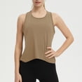 thumbnail image 2 of Womens Work T Shirts Tops Loose Fit Sleeveless Yoga Cropped Athletic Breathable Boho Shirts, 2 of 5