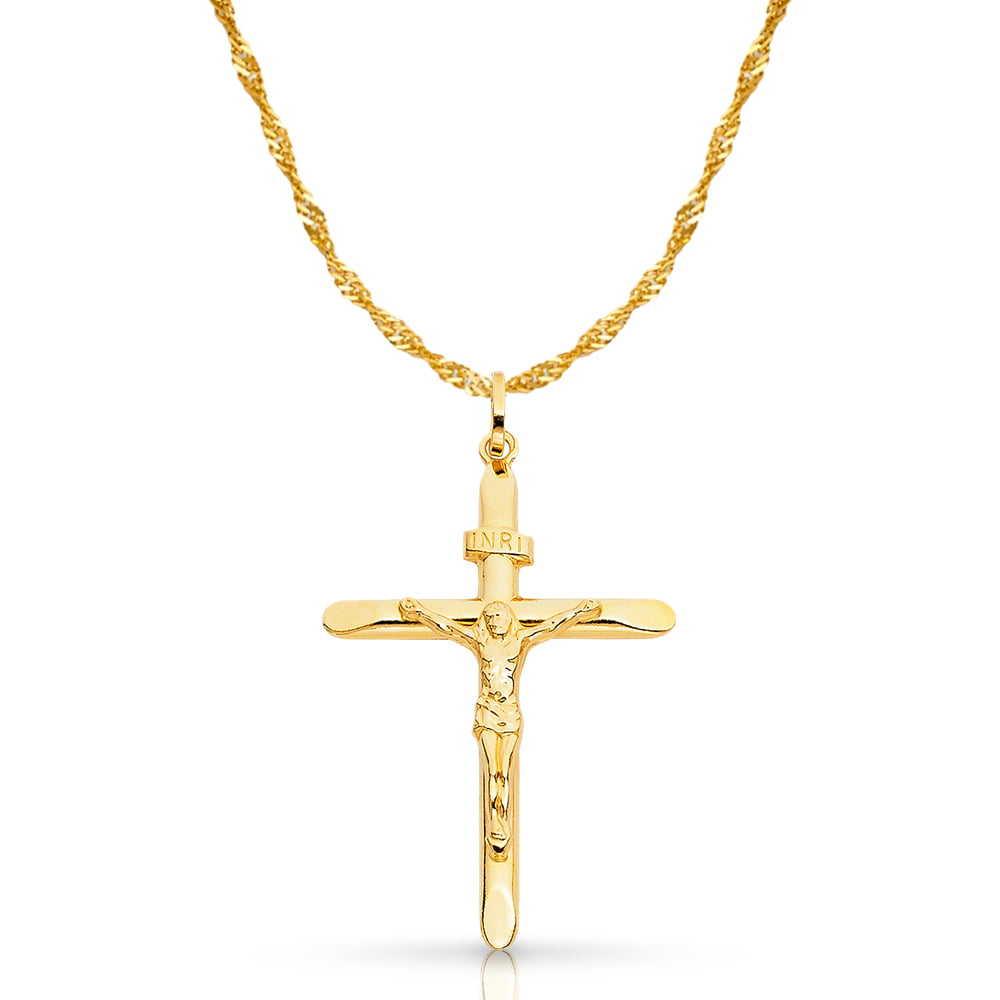 Details about    14K Yellow Gold Crucifix Pendant