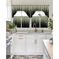 thumbnail image 4 of Sage Green Black Ombre Swag Kitchen Curtains Sets for Windows 24 Inch Length, Modern Abstract Striped Gradient Short Window Curtain Panels Swags Valances and Tiers 3 Piece Set for Cafe/Dining Room, 4 of 5