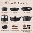 thumbnail image 2 of Carote 27-Piece Nonstick Cookware Set, Pots and Pans Set with Detachable Handle, Induction Compatible, Oven & Dishwasher Safe, Black, 2 of 7