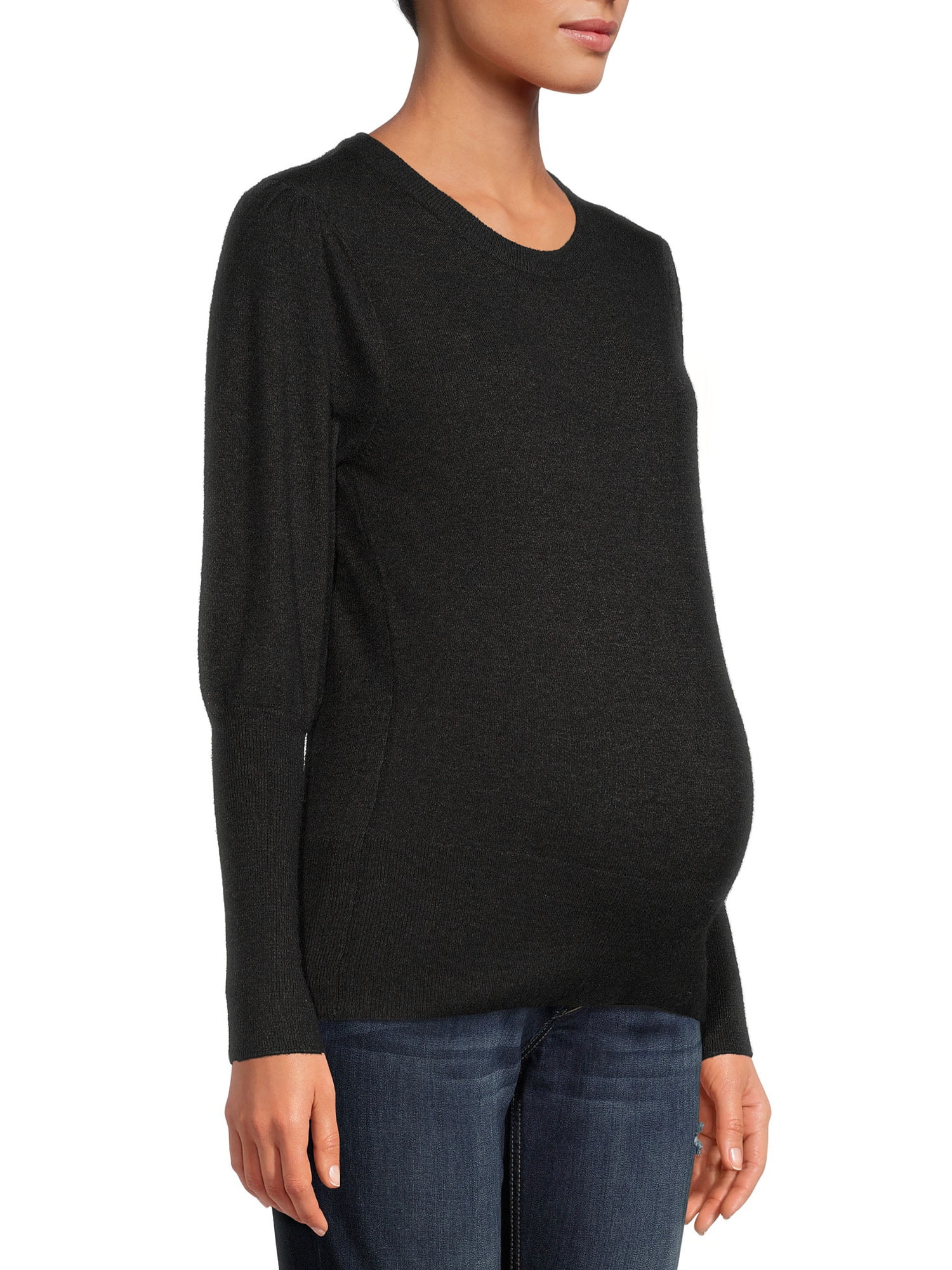 Planet Motherhood Maternity Women's Puff Sleeve Pullover Sweater -  Walmart.com