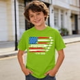 thumbnail image 2 of Luvior Kids 250th Anniversary Graphic Tee – Patriotic Print Short Sleeve Crewneck T-Shirt for Boys and Girls, Lightweight Summer Top Green 130, 2 of 4