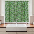 thumbnail image 2 of Ambesonne Tree Kitchen Curtains, Macro Palm Tree Leaves, 55"x39", Hunter Green Black White, 2 of 3
