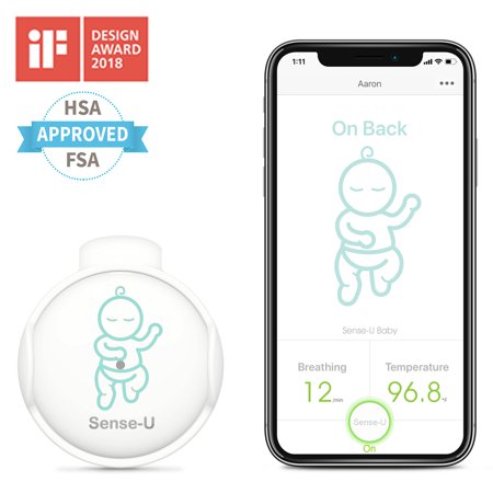 Sense-U Video + Breathing Baby Monitor 2 with 1080P HD Camera, 2.4G WiFi, 2-Way Audio, Night Vision, Movement & Temperature Sensors: Monitor Your Baby's Breathing, Rollover, Body Temperature Anywhere