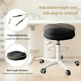 thumbnail image 2 of XUEGW Saddle Stool with Rolling Wheels, Adjustable Height Swivel Ergonomic Chair with Thick Padded Seat, Fit for Hair Salon, Dental Clinic, Spa, Massage Studio, Office & Home, Black, 2 of 6