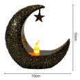 thumbnail image 5 of Tnobhg Star Moon Shape Candlestick Candle Lamp EID Ramadan Mubarak Candle Holder Candlestick with LED Light Festive Decoration, 5 of 7