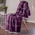 thumbnail image 4 of Chanasya Warm Hugs Positive Energy Healing Thoughts Super Soft Sherpa Microfiber Comfort Caring Violet Purple Gift Queen Bed Blanket - Get Well Soon Gift for Women Men Chimo - Aubergine Queen Blanket, 4 of 10