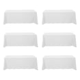 thumbnail image 1 of Mantel de poliéster blanco BRILLMAX de 8 pies, rectangular, 90 x 156 cm, paquete de 6, 1 of 7