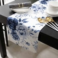 thumbnail image 3 of Blue Floral Art Cotton Linen Table Runner 16 x 72 inch Watercolor Botanical Spring Flowers Non-slip Rectangular Dining Table Decor for Wedding Party Holiday Dinner, 3 of 8