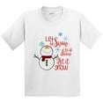 thumbnail image 3 of Inktastic Christmas Let It Snow Cute Snow Man with Snowflakes Youth T-Shirt, 3 of 5