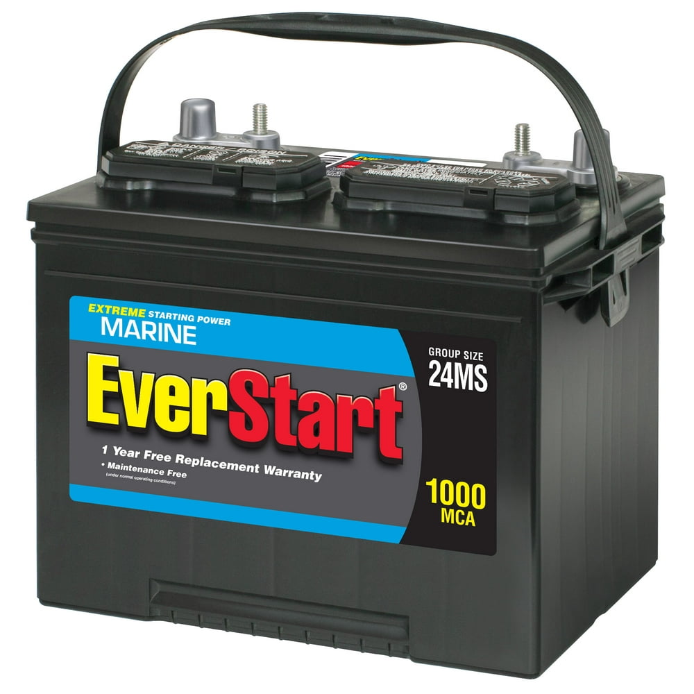 EverStart Lead Acid Marine Battery, Group Size 24MS (12V/(12V/625 MCA Everstart Lead Acid Marine & Rv Deep Cycle Battery