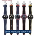 thumbnail image 2 of Correa de reloj de silicona suave para hombre, correa de reloj de nailon y caucho fluorado de 20, 22, 23 y 24 mm para Tudor, Breitling, Citizen, Tissot, 2 of 5