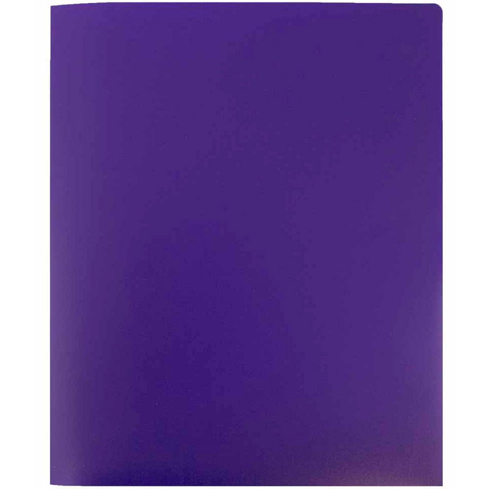 JAM Paper Heavy Duty Plastic 2 Pocket Extra Tough School Folders, Purple, Bulk 144/Box