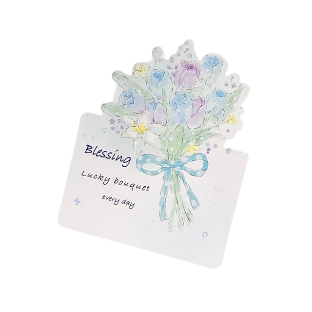 B Three-Dimensional Flower Bouquet Greeting Card Message Card For Valentine’S Day Holiday Gift Romantic Decoration