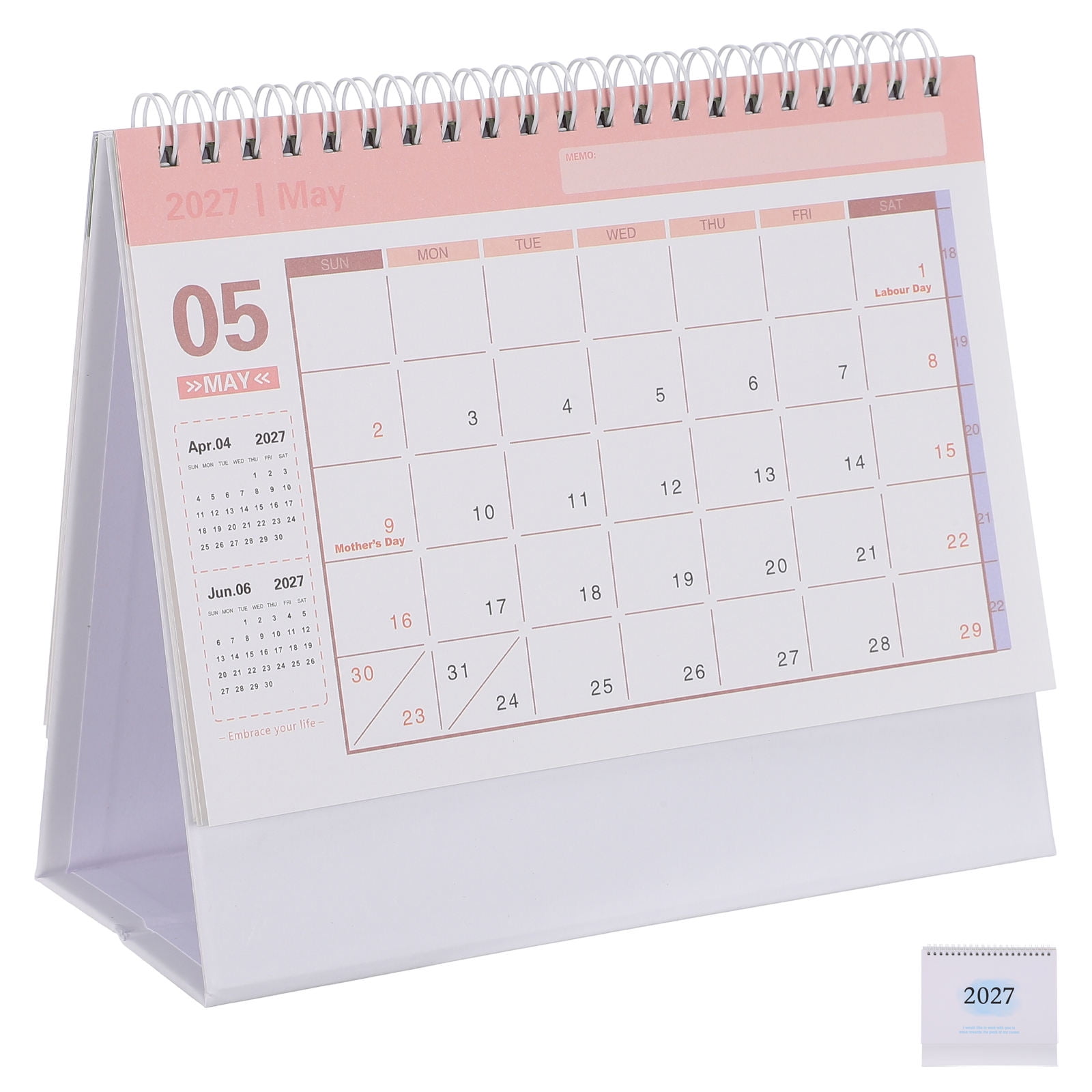 CATIEBYE Large Desktop Calendar Stand-Up Monthly Planner for Home and Office Organization