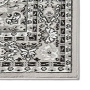 Home Dynamix Premium Sakarya Traditional Medallion Area Rug, Grey/Ivory, 78x107